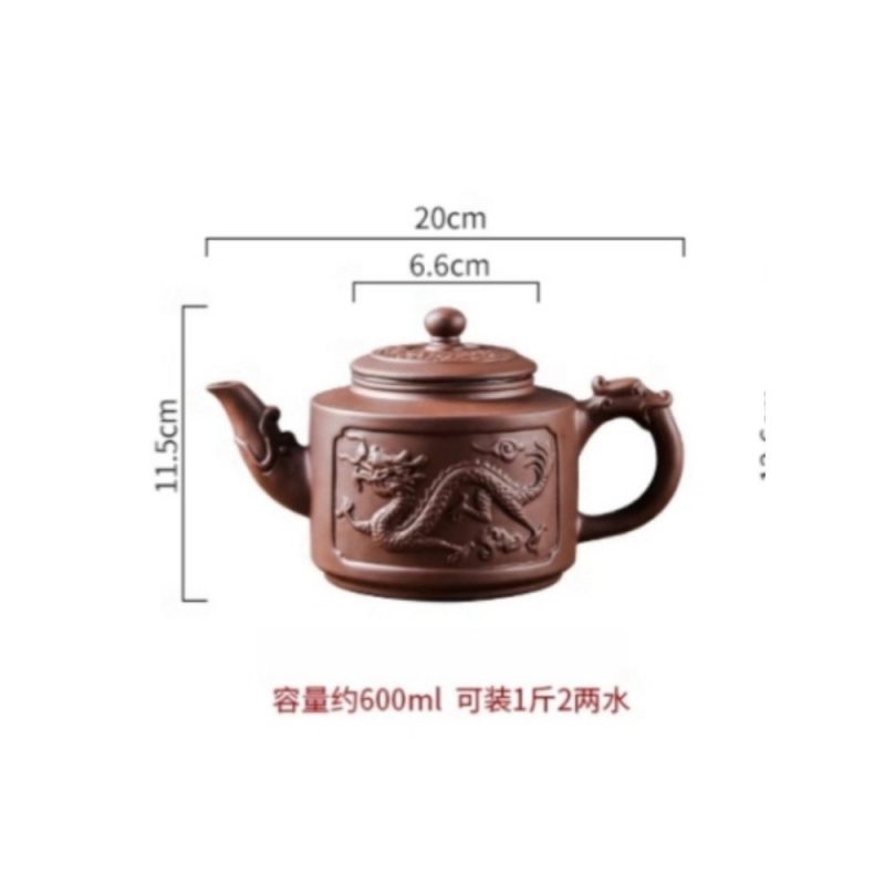 Handcrafted Chinese Large Purple Clay Teapot With Stainless Steel Infuser