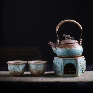 Antique Traditional Ceramic Teapot and Warmer Set Blue and Red Available-Tototea Antique Traditional Ceramic Teapot and Warmer Set Blue and Red Available